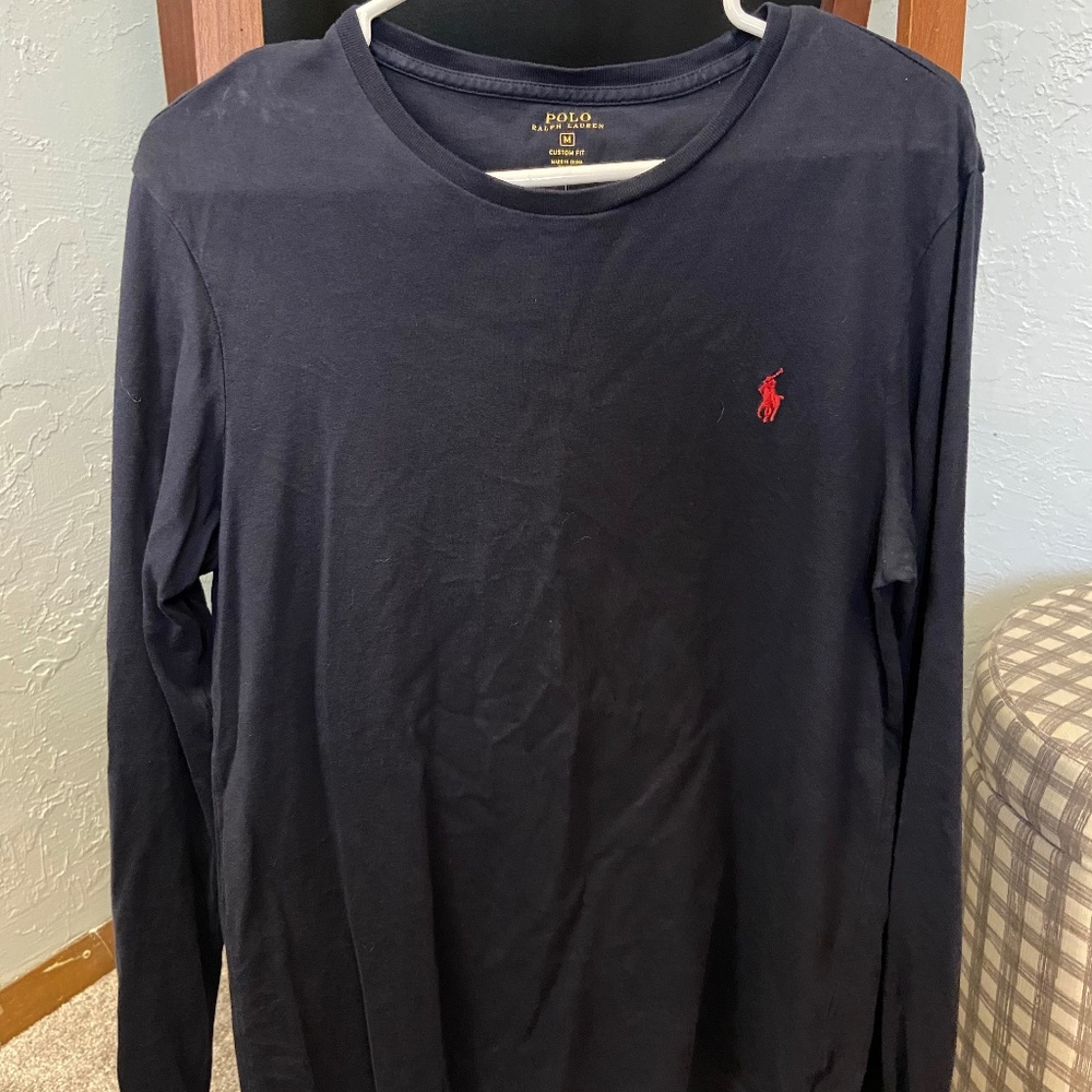 Polo Ralph Lauren Custom Fit Long Sleeve Shirt - Navy